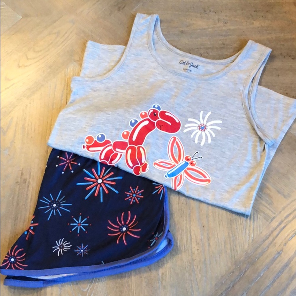 Cat & Jack 4th of July Theme Kids Pajamas Size L